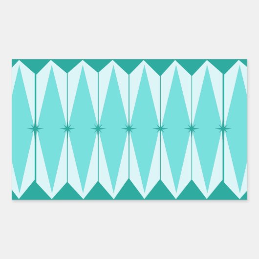 Geometrische diamanten en Starbursts Rechthoekige Sticker (Voorkant)