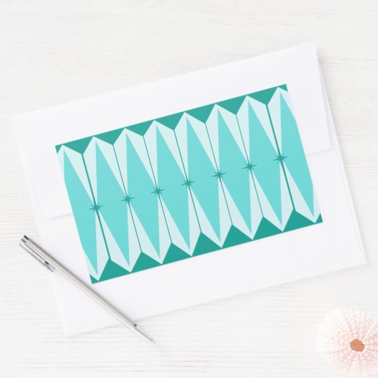 Geometrische diamanten en Starbursts Rechthoekige Sticker (Envelop)