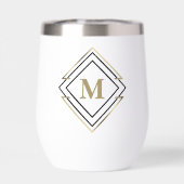 Geometrische diamanten Lijst monogram zwart/goud I (Achterkant)