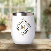 Geometrische diamanten Lijst monogram zwart/goud I