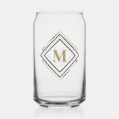 Geometrische diamanten Lijst monogram zwart/goud I Blikvorm Glas (Achterkant)