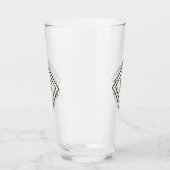 Geometrische diamanten Lijst monogram zwart/goud I Glas (Links)
