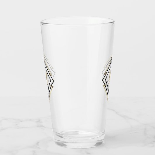 Geometrische diamanten Lijst monogram zwart/goud I Glas (Rechts)
