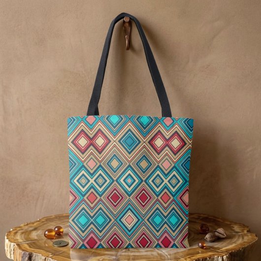 Geometrische diamanten tote bag