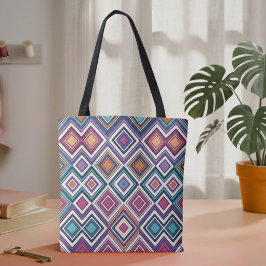 Geometrische diamanten tote bag