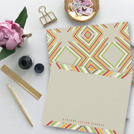 Geometrische diamantmod Stripes Modern Afstuderen Bedankkaart