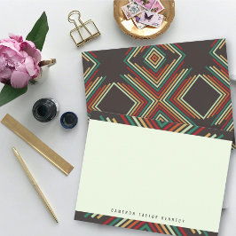 Geometrische diamantmod Stripes Modern Afstuderen Bedankkaart