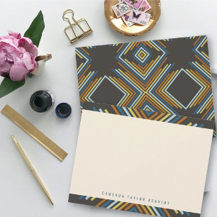 Geometrische diamantmod Stripes Modern Afstuderen Bedankkaart