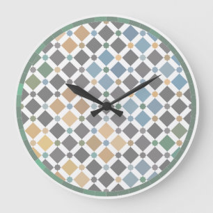 Geometrische diamantpatroon wandklok – Modern Alha