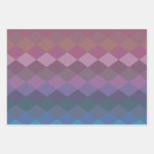 Geometrische diamantvormen in gedempte regenboogkl inpakpapier vel (Voorkant 3)