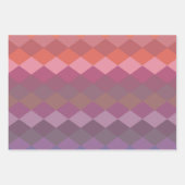 Geometrische diamantvormen in gedempte regenboogkl inpakpapier vel (Voorkant 2)