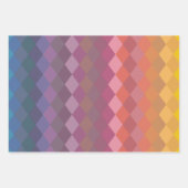 Geometrische diamantvormen in gedempte regenboogkl inpakpapier vel (Voorkant)