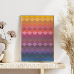 Geometrische diamantvormen in gedempte regenboogkl poster<br><div class="desc">Geometrische diamantvormen in gedempte regenboogkleuren</div>