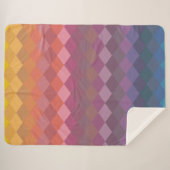 Geometrische diamantvormen in gedempte regenboogkl sherpa deken (Voorkant (horizontaal))