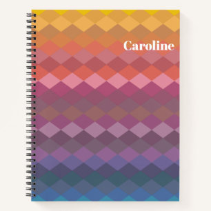 Geometrische diamantvormen in gemuteerde kleuren m notitieboek