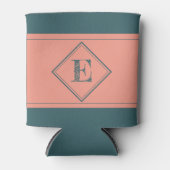 Geometrische Diamond Initiaal Letter Monogram Aang Blikjeskoeler (Voorkant)