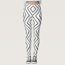 Geometrische Diamond Pattern Zwart-wit ontwerp Leggings