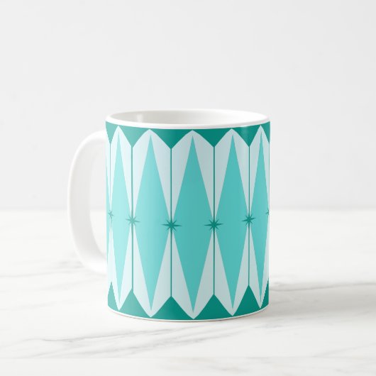 Geometrische Diamonds & Starbursts Mok (Voorkant links)