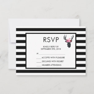 Geometrische dieper hoofd met Floral Crown RSVP Kaartje