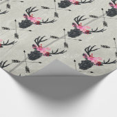 Geometrische dieper kop met bloemen en kruispijlen cadeaupapier (Hoek)