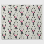 Geometrische dieper kop met bloemen en kruispijlen cadeaupapier (Vlak)