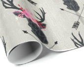 Geometrische dieper kop met bloemen en kruispijlen cadeaupapier (Rol Hoek)