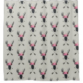 Geometrische dieper kop met bloemen en kruispijlen douchegordijn (Voorkant)