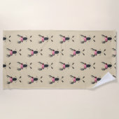 Geometrische dieper kop met bloemen en kruispijlen strandlaken (Voorkant)