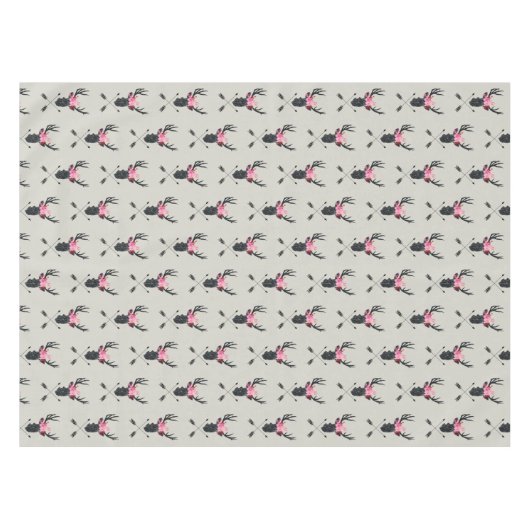 Geometrische dieper kop met bloemen en kruispijlen tafelkleed (Voorkant (Horizontaal))