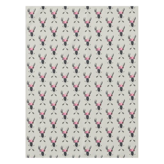 Geometrische dieper kop met bloemen en kruispijlen tafelkleed (Voorkant)