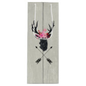 Geometrische dieper kop met bloemen en kruispijlen wijn cadeautas (Voorkant)