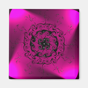 Geometrische digitale kunst, spiraalvormige paarse magneet