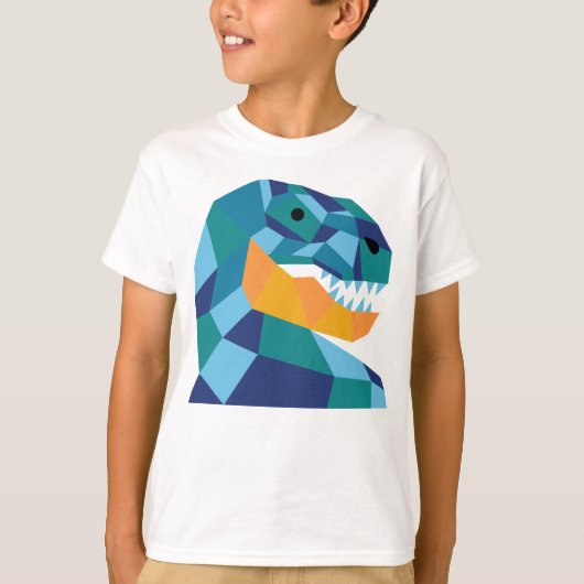 Geometrische dinosaurus t-shirt voor kinderen - T- (Voorkant)