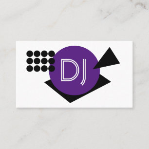 Geometrische DJ Logo Paarse vormen Visitekaartje