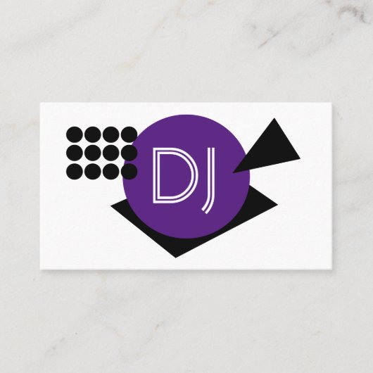Geometrische DJ Logo Paarse vormen Visitekaartje (Voorkant)