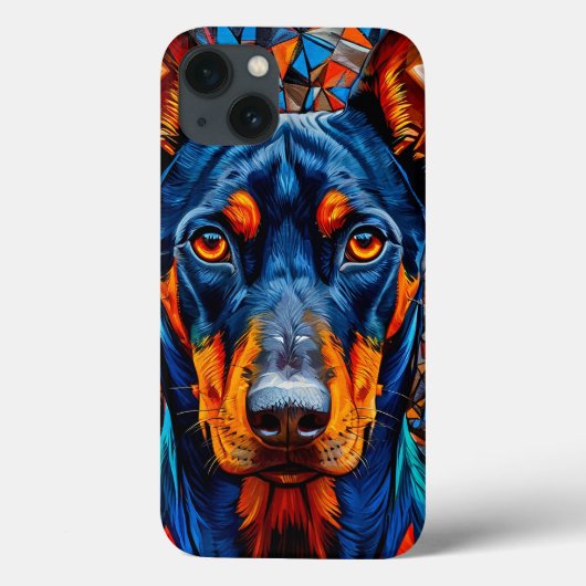 Geometrische Dobermann Elegantie ✨ Moderne Abstrac Case-Mate iPhone Case (Achterkant)