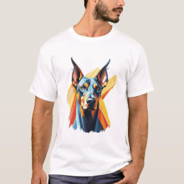 Geometrische Dobermann – Kleurrijk Modern Hond T-S T-shirt