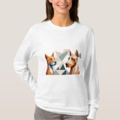 Geometrische Dog & Cat Art - Moderne Abstracte die T-shirt (Voorkant)