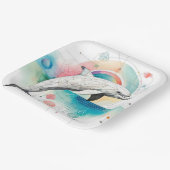 Geometrische Dolphin Art Paper Bord – 9-inch vierk (Gebogen)