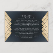 Geometrische donkerbruine marinegouden bruiloft -  RSVP kaartje (Voorkant)