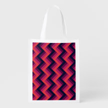Geometrische Donkerroze & Blauw Zigzag Chevron