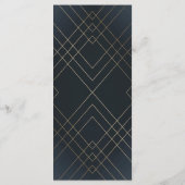 Geometrische donkerzeemacht Gold Gatsby Weddenscha Programmakaart (Achterkant)