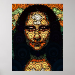 Geometrische door Mona Lisa geïnspireerde portret Poster