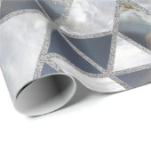 Geometrische doorschijnend agaat en moeder van par cadeaupapier (Rol Hoek)