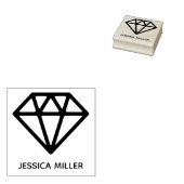 Geometrische douanenaam diamantrubberstempel rubberstempel (Gestempeld)