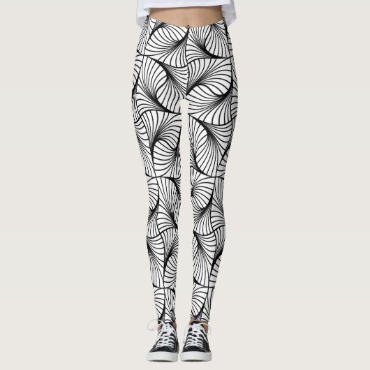 geometrische draaiende leggings (Voorkant)