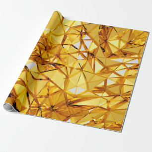 Geometrische driedimensionale gouden metalen achte cadeaupapier