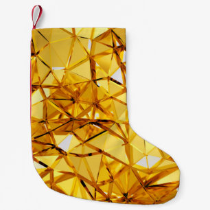 Geometrische driedimensionale gouden metalen achte kleine kerstsok