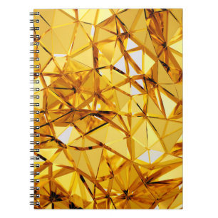 Geometrische driedimensionale gouden metalen achte notitieboek