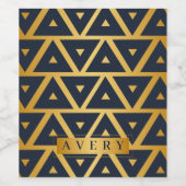 Geometrische driehoek, aangepast wijn etiket (Enkel label)